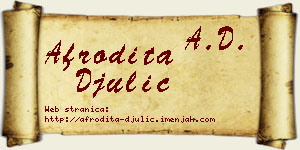 Afrodita Đulić vizit kartica